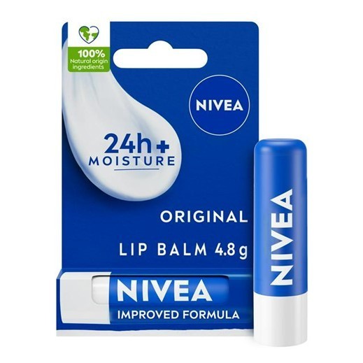 NIVEA Original Care Lip Balm | Shea Butter | 24h Moisture - Two Packs - 4.8 g