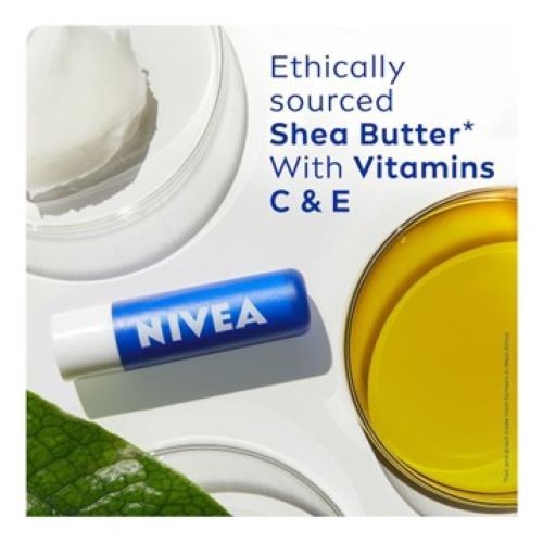 NIVEA Original Care Lip Balm | Shea Butter | 24h Moisture - Two Packs - 4.8 g
